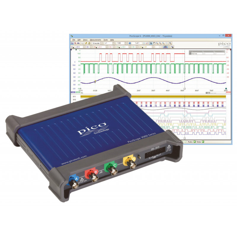 PicoScope 3405D MSO - 100 MHz 4-channel mixed-signal oscilloscope