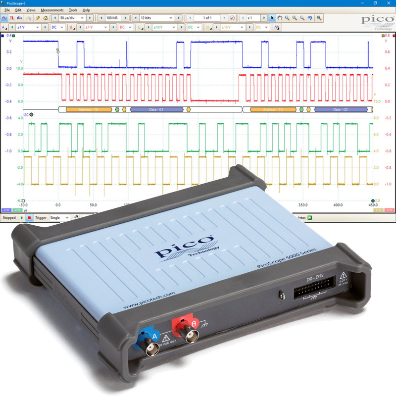 PicoScope 5242D MSO - 60MHz 2+16 channel mixed-signal oscilloscope